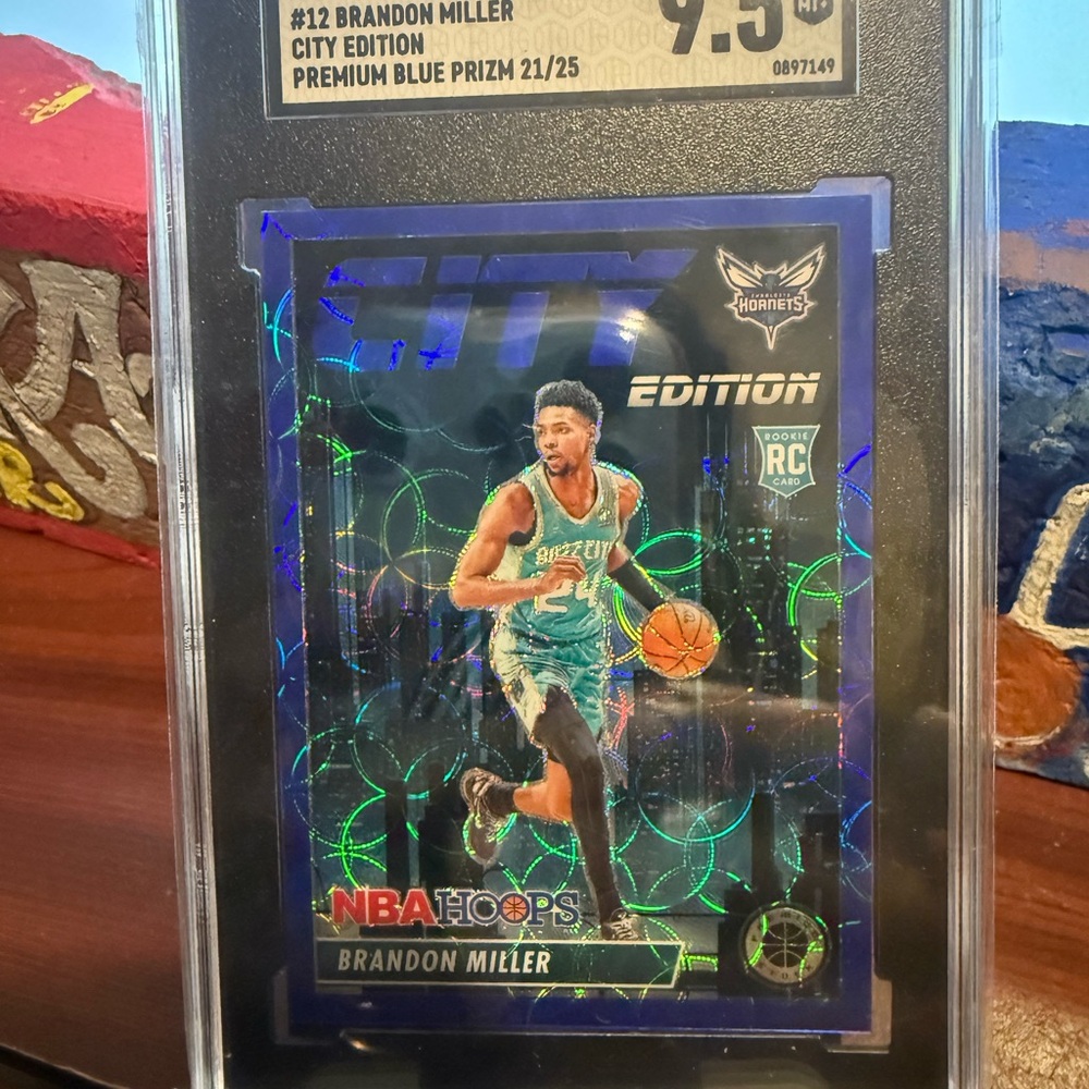 Brandon Miller Rookie Panini City Edition NBA Hoops Card - premium Blue 21/25